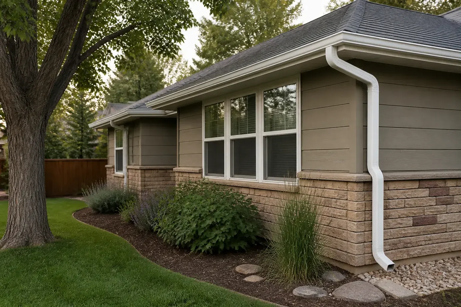 Completed gutter upgrade on a Boulder home